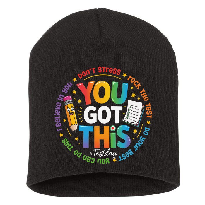 Test Day You Got This Rock The Test Teacher Testing Day Short Acrylic Beanie