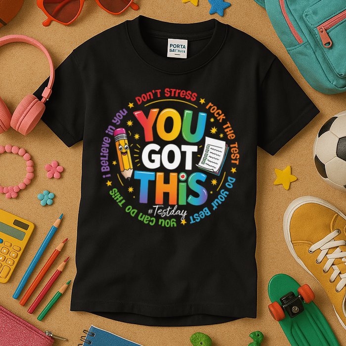 Test Day You Got This Rock The Test Teacher Testing Day Kids T-Shirt