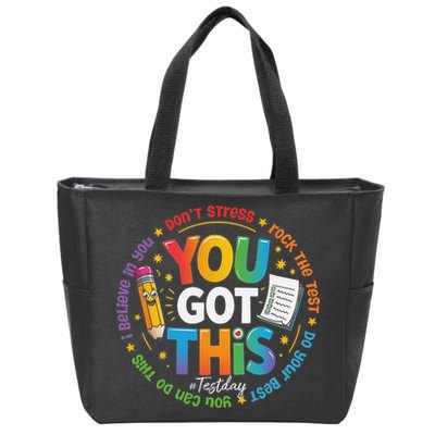 Test Day You Got This Rock The Test Teacher Testing Day Zip Tote Bag