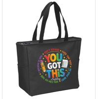 Test Day You Got This Rock The Test Teacher Testing Day Zip Tote Bag