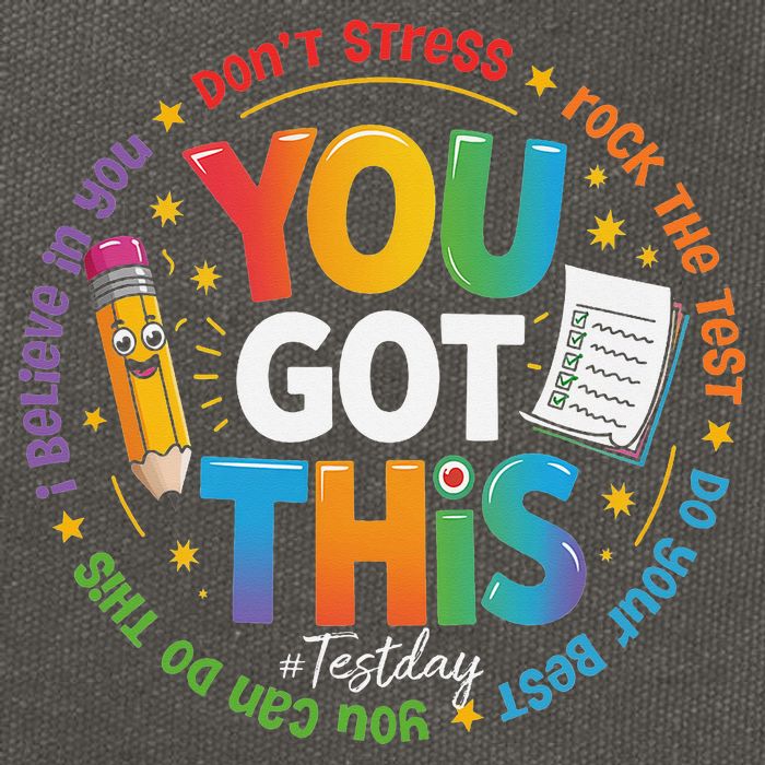 Test Day You Got This Rock The Test Teacher Testing Day Cotton Canvas Backpack