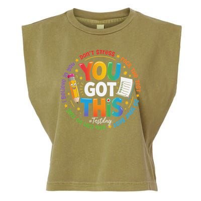 Test Day You Got This Rock The Test Teacher Testing Day Garment-Dyed Women's Muscle Tee