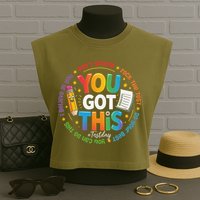 Test Day You Got This Rock The Test Teacher Testing Day Garment-Dyed Women's Muscle Tee
