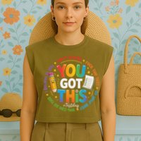 Test Day You Got This Rock The Test Teacher Testing Day Garment-Dyed Women's Muscle Tee