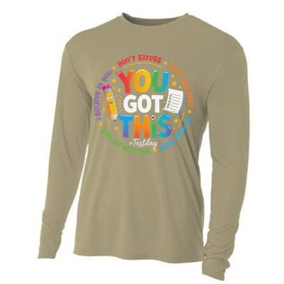 Test Day You Got This Rock The Test Teacher Testing Day Cooling Performance Long Sleeve Crew