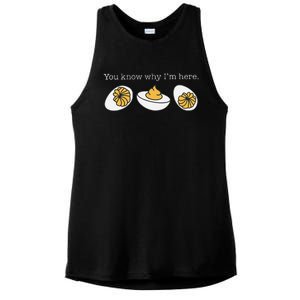 Thanksgiving Dinner You Know Why IM Here Deviled Egg Ladies PosiCharge Tri-Blend Wicking Tank