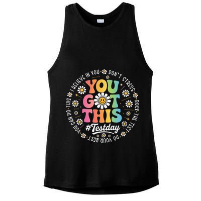 Test Day You Got This Rock The Test Teacher Testing Day Ladies PosiCharge Tri-Blend Wicking Tank