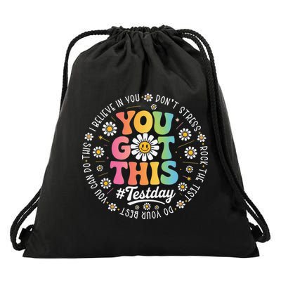 Test Day You Got This Rock The Test Teacher Testing Day Drawstring Bag