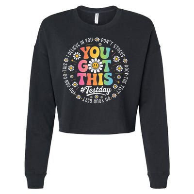 Test Day You Got This Rock The Test Teacher Testing Day Cropped Pullover Crew