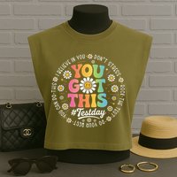 Test Day You Got This Rock The Test Teacher Testing Day Garment-Dyed Women's Muscle Tee
