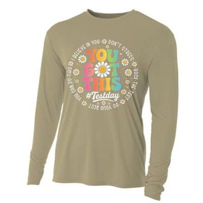 Test Day You Got This Rock The Test Teacher Testing Day Cooling Performance Long Sleeve Crew