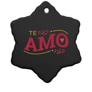 Te Amo Ceramic Star Ornament