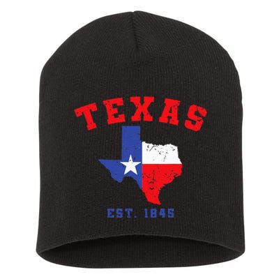 Texas Est. 1845 Texas Pride Home State Texan Short Acrylic Beanie