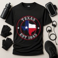Texas Est 1845 Texan Home State Texas Pride Cooling Performance Crew T-Shirt