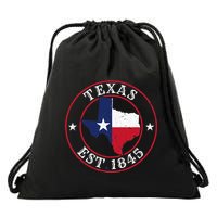 Texas Est 1845 Texan Home State Texas Pride Drawstring Bag