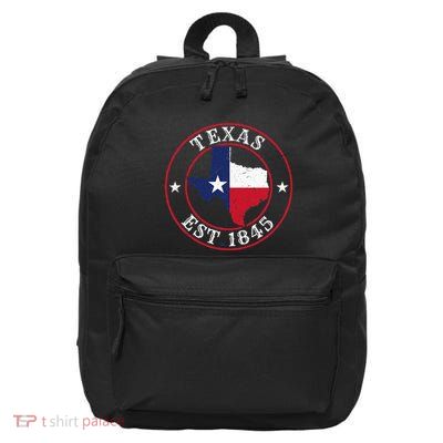 Texas Est 1845 Texan Home State Texas Pride 16 in Basic Backpack