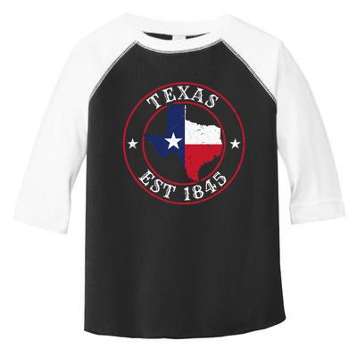 Texas Est 1845 Texan Home State Texas Pride Toddler Fine Jersey T-Shirt