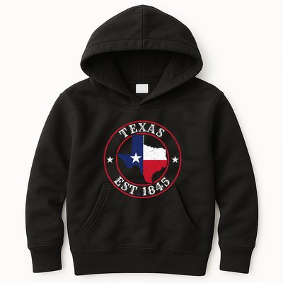 Texas Est 1845 Texan Home State Texas Pride Kids Hoodie