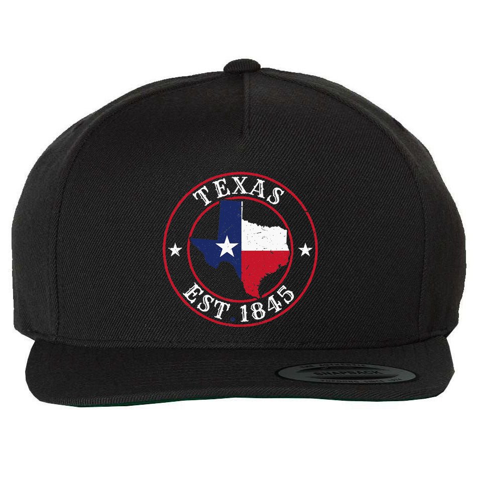 Texas Est 1845 Texan Home State Texas Pride Wool Snapback Cap