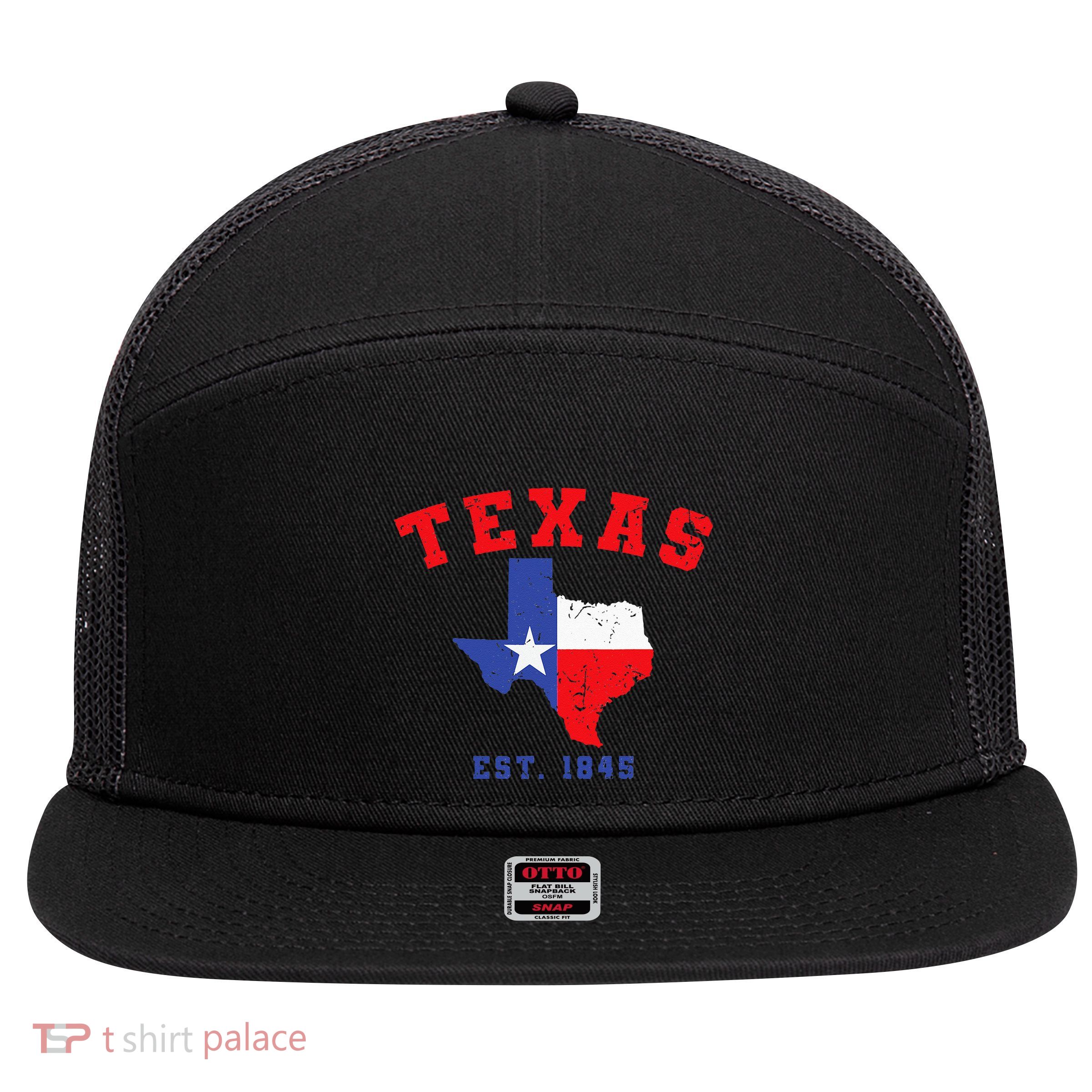 Texas Est 1845 Texas Pride Home State Texan 7 Panel Mesh Trucker Snapback Hat