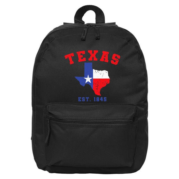 Texas Est 1845 Texas Pride Home State Texan 16 in Basic Backpack