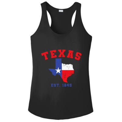 Texas Est 1845 Texas Pride Home State Texan Ladies PosiCharge Competitor Racerback Tank