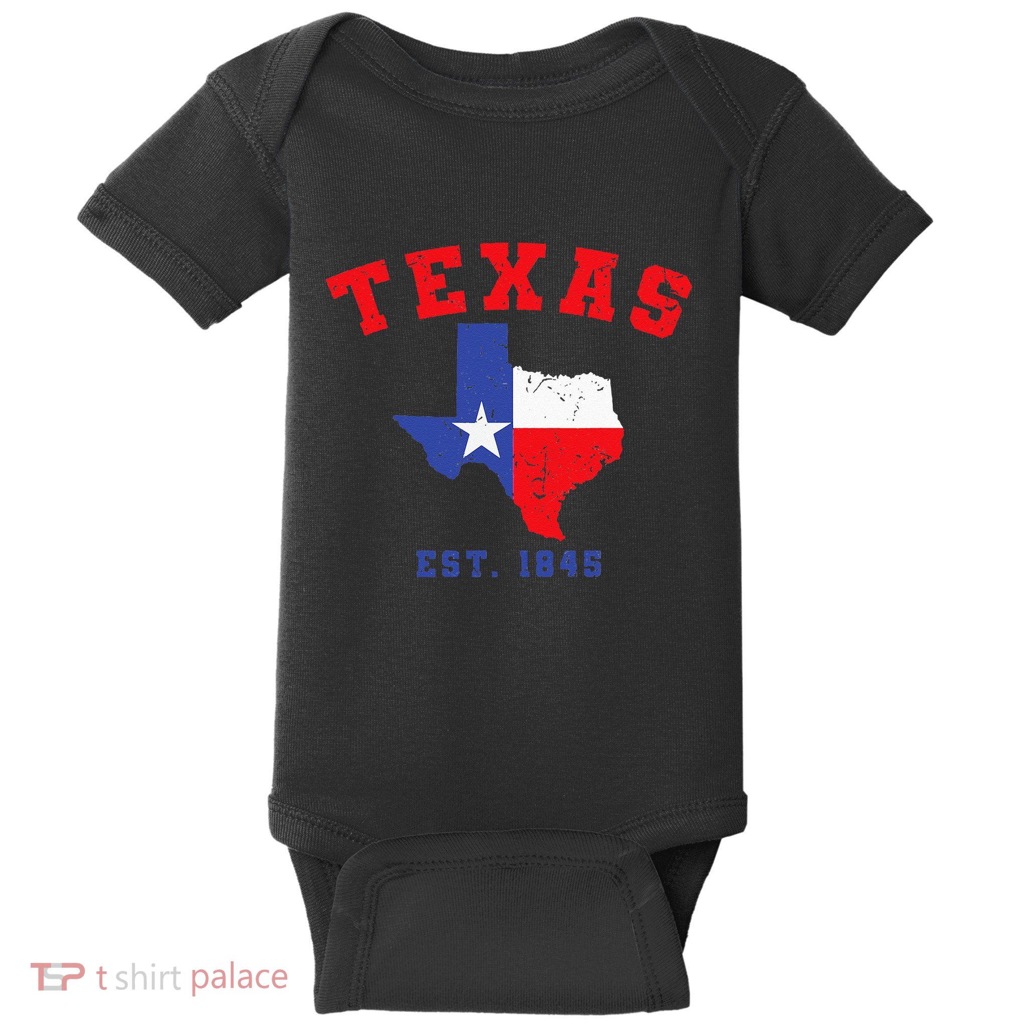 Texas Est 1845 Texas Pride Home State Texan Baby Bodysuit
