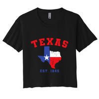 Texas Est 1845 Texas Pride Home State Texan Women's Crop Top Tee