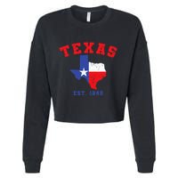 Texas Est 1845 Texas Pride Home State Texan Cropped Pullover Crew