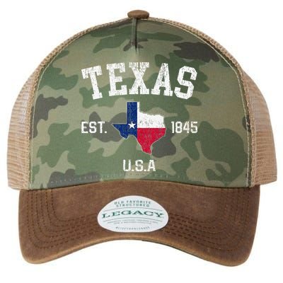 Texas Est 1845 Texas State Flag Map Texan Pride Legacy Tie Dye Trucker Hat