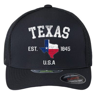 Texas Est 1845 Texas State Flag Map Texan Pride Flexfit Unipanel Trucker Cap