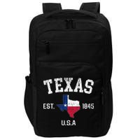Texas Est 1845 Texas State Flag Map Texan Pride Impact Tech Backpack