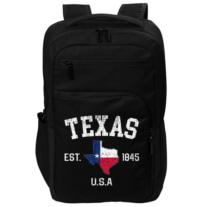 Texas Est 1845 Texas State Flag Map Texan Pride Impact Tech Backpack