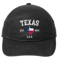 Texas Est 1845 Texas State Flag Map Texan Pride 7-Panel Snapback Hat