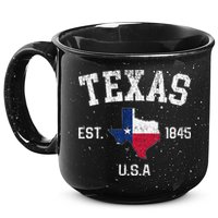 Texas Est 1845 Texas State Flag Map Texan Pride 15oz Campfire Ceramic Mug