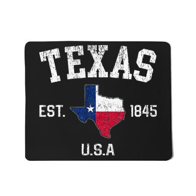 Texas Est 1845 Texas State Flag Map Texan Pride Mousepad