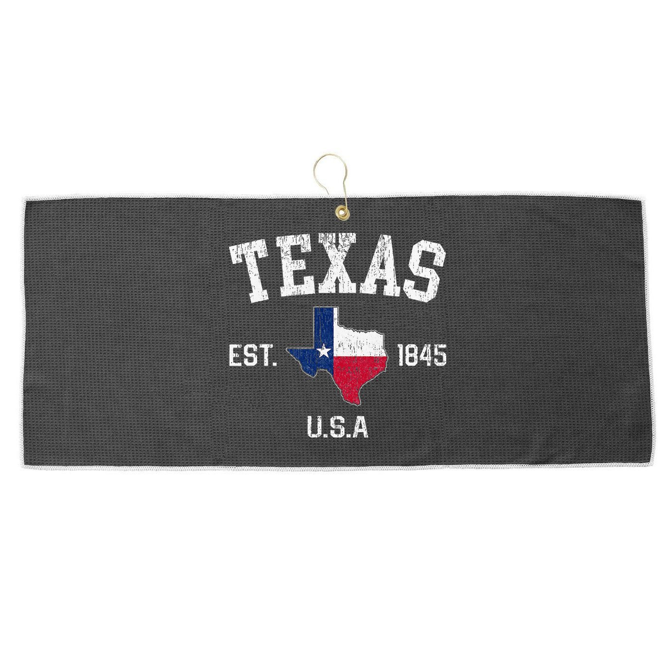 Texas Est 1845 Texas State Flag Map Texan Pride Large Microfiber Waffle Golf Towel