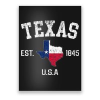Texas Est 1845 Texas State Flag Map Texan Pride Poster