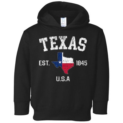 Texas Est 1845 Texas State Flag Map Texan Pride Toddler Hoodie