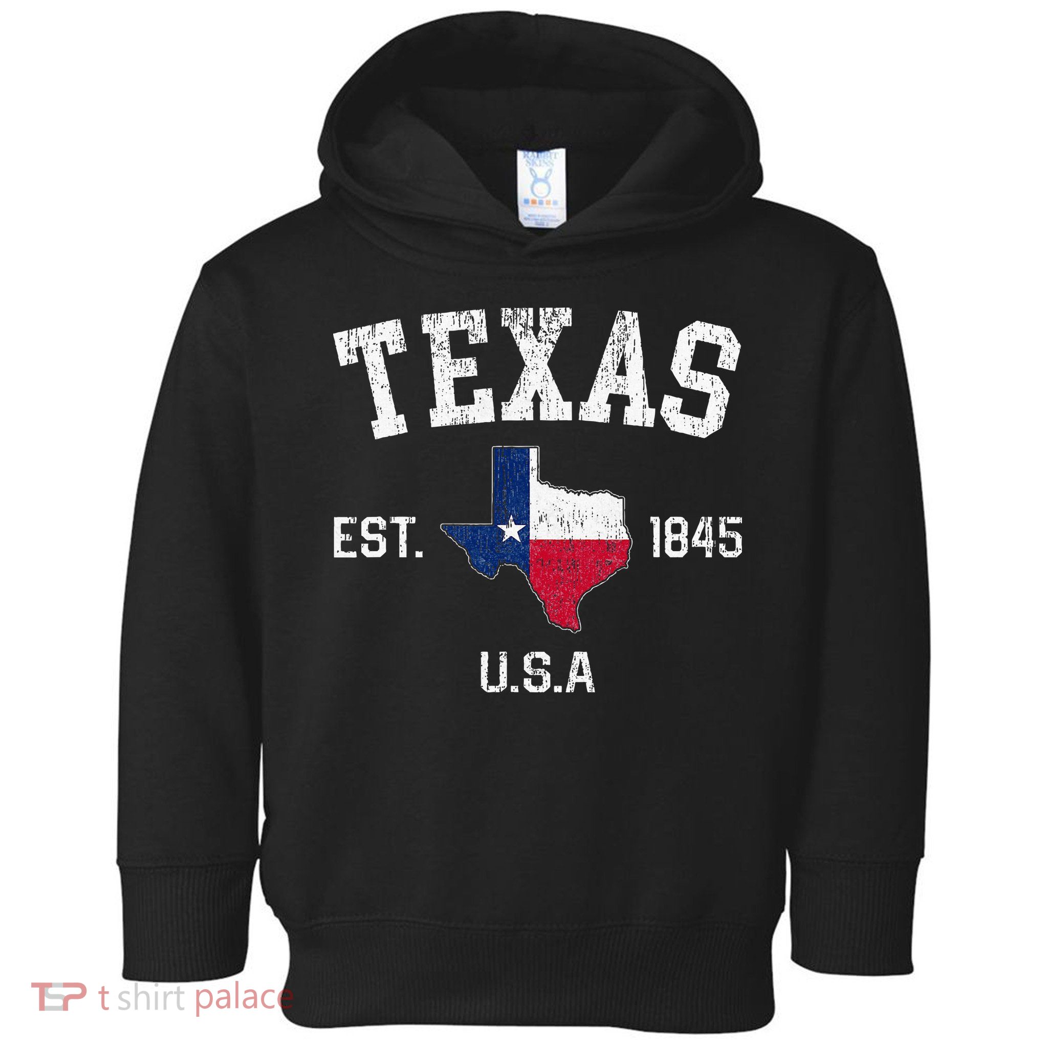 Texas Est 1845 Texas State Flag Map Texan Pride Toddler Hoodie