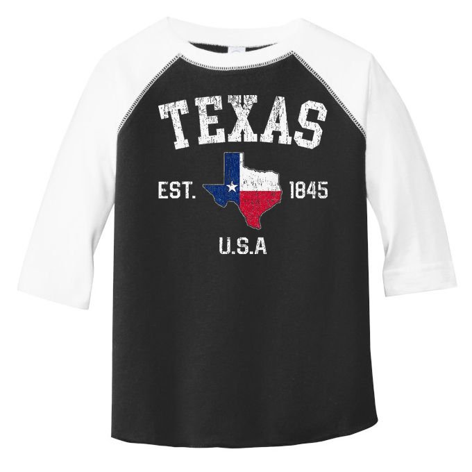 Texas Est 1845 Texas State Flag Map Texan Pride Toddler Fine Jersey T-Shirt