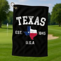 Texas Est 1845 Texas State Flag Map Texan Pride Golf Towel