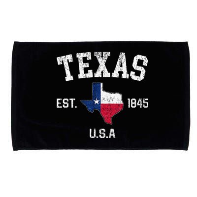 Texas Est 1845 Texas State Flag Map Texan Pride Microfiber Hand Towel