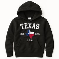Texas Est 1845 Texas State Flag Map Texan Pride Kids Hoodie