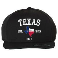 Texas Est 1845 Texas State Flag Map Texan Pride Wool Snapback Cap