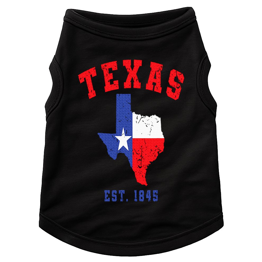 Texas Est. 1845 Texas Pride Home State Texan Doggie Tank