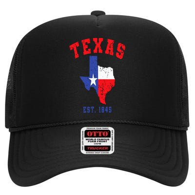 Texas Est. 1845 Texas Pride Home State Texan High Crown Mesh Back Trucker Hat