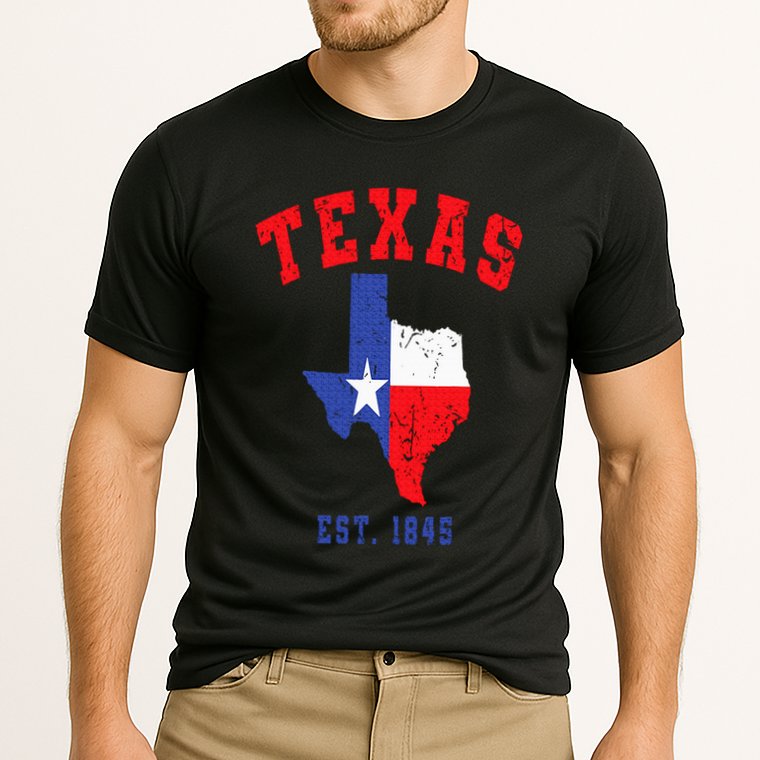 Texas Est. 1845 Texas Pride Home State Texan Cooling Performance Crew T-Shirt