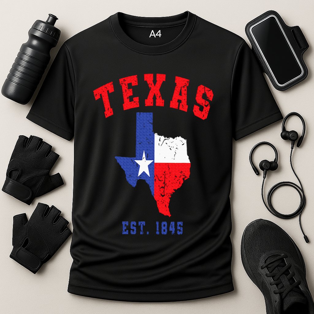 Texas Est. 1845 Texas Pride Home State Texan Cooling Performance Crew T-Shirt