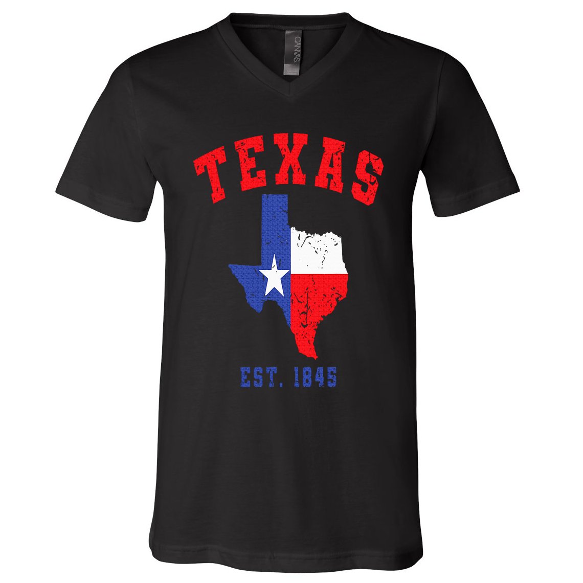 Texas Est. 1845 Texas Pride Home State Texan V-Neck T-Shirt